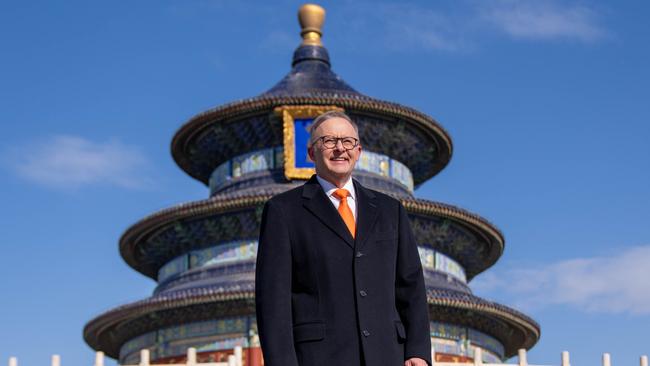 Anthony Albanese visits the Temple of Heaven in Beijing on Monday. Picture: PMO