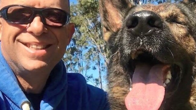 Sgt Ian Grigoris with PD Rambo, who police said “worked tirelessly” keeping the Maryborough community safe.