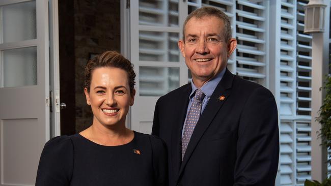 Northern Territory Chief Minister Lia Finocchiaro with Deputy Chief Minister Gerard Maley in Darwin. Picture: Pema Tamang Pakhrin