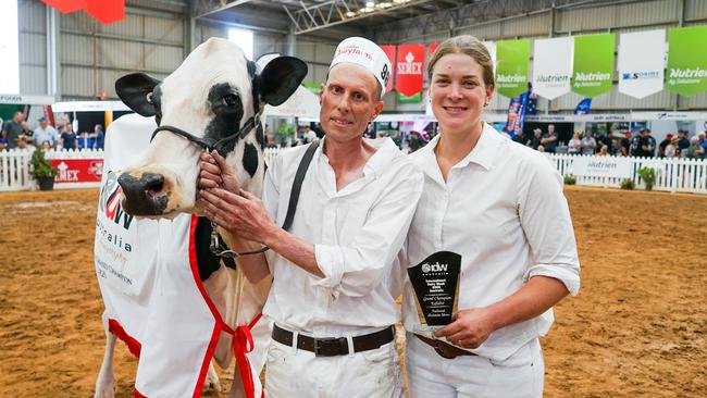 Matt and Nicola Templeton, from Dixie, won All Breeds Intermediate Champion at International Dairy Week with View Fort Lambda Butter. Picture: Rachel Simmonds