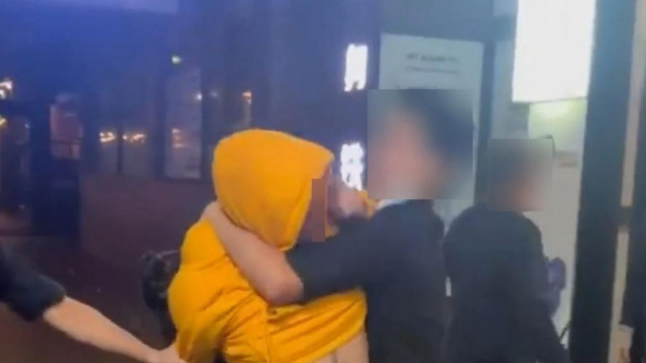 The man wrestled with waiters for several minutes. Picture: 7 News