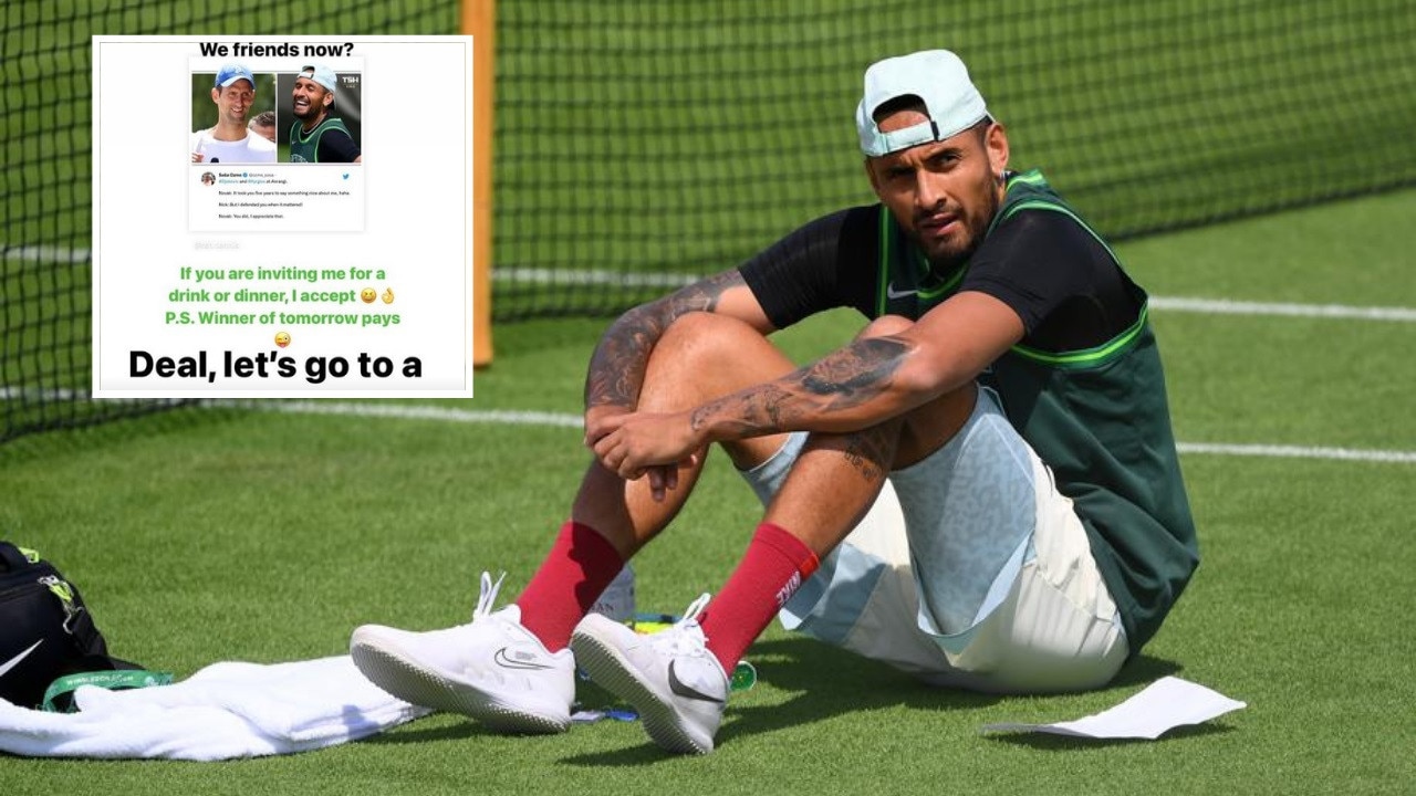 Weird Nick Kyrgios, Novak Djokovic exchange goes viral before Wimbledon final news.au — Australias leading news site