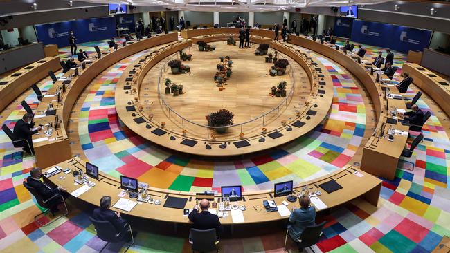 European heads of state and government attend a European Union summit in Brussels on Friday. Picture: AFP