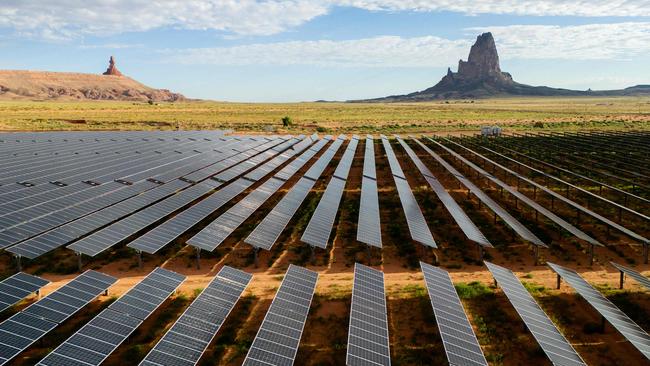 The Kayenta Solar Plant at Kayenta, Arizona is intended to provide tribal lands with greater accessibility to power grids and further generate energy sales for the nonprofit Navajo Tribal Utility Authority. Picture: Getty Images via AFP