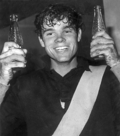 <p>9: FRANCIS BOURKE. Bourke jokes with photographers in his first season with with Richmond in1967. Nicknamed 'St Francis', Bourke won five premierships, a place in the AFL Team of the Century, but never a Brownlow medal.</p>