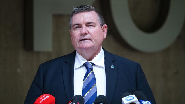 Homicide Squad Commander, Detective Superintendent Danny Doherty addresses the media regarding the ongoing investigations into the circumstances surrounding the alleged murder of Charlise Mutten. Picture: NCA NewsWire /Gaye Gerard