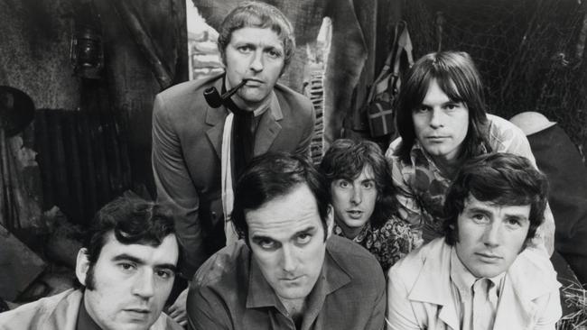 The Monty Python troupe in 1969. Bottom from left: Terry Jones, John Cleese and Michael Palin. Top from left: Graham Chapman, Eric Idle and Terry Gilliam. Picture: AP Photo/IFC