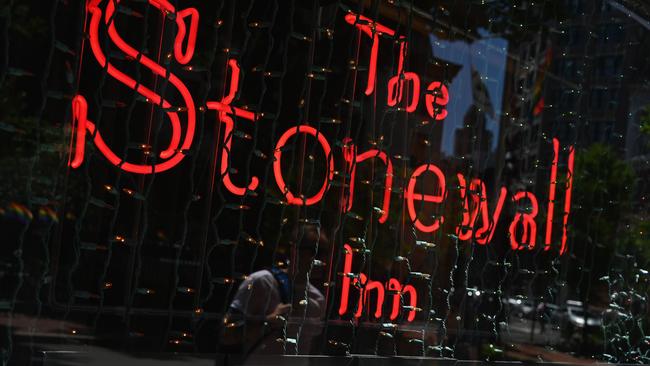 National Historic Landmark, The Stonewall Inn, is the site of the 1969 riots that launched the gay rights movement in New York City. Picture: Angela Weiss/AFP