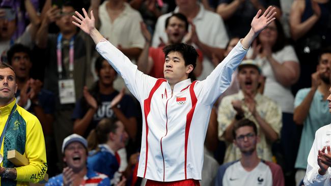 NCA. PARIS FRANCE 2024 OLYMPIC GAMES. July 31 - Day 5Zhanle Pan wins the Mens 100m Freestyle Final  at the Paris La Defense Arena  Picture: Adam Head
