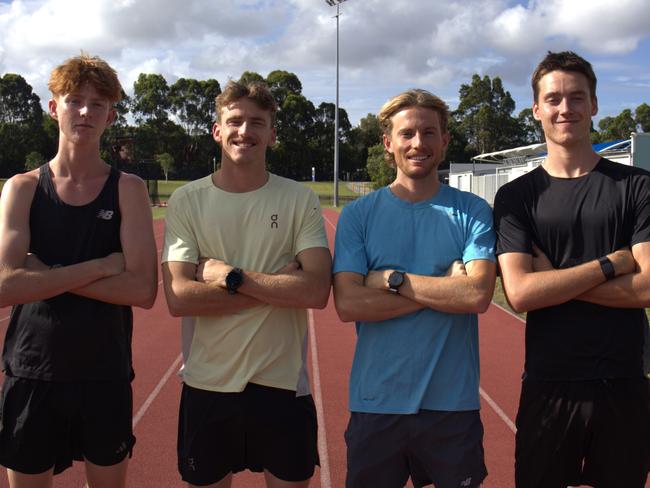 Local athletes Rory OâNeill, Peyton Craig, Ben Tacey and Liam OâNeill  are ready for the 2025 Sunshine Coast Track Challenge.