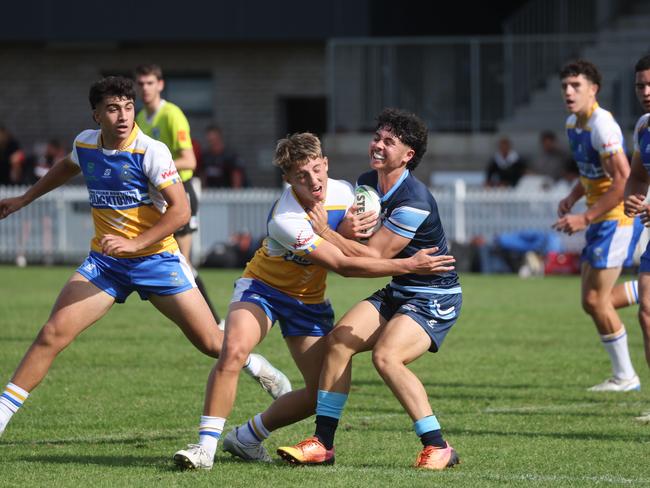 Pictured is The Peter Mulholland Cup at Ringrose Park, Wentworthville today. Patrician Brothers Blacktown v Matraville SHS. Picture: Tim Hunter.