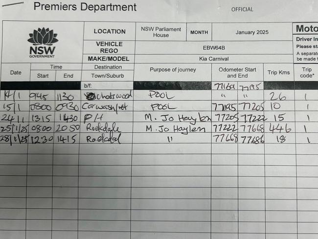 Transport Minister Jo Haylen summonsed her ministerial driver to drive up to collect her up the coast before escorting her to and from private lunch at what ended up being a 446 kilometre roundtrip.