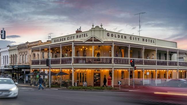 The Golden City Hotel on Sturt St, Ballarat will go under the hammer at an investment portfolio auction in May 14, 2025. Picture: Commercial Real Estate
