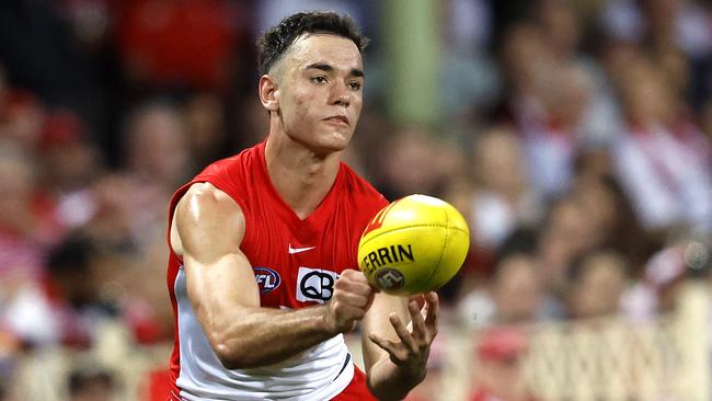 Sydney's Caiden Cleary during the AFL Round 24 match between the Sydney Swans and Adelaide Crows at the SCG on August 24, 2024.  Photo by Phil Hillyard(Image Supplied for Editorial Use only - **NO ON SALES** - Â©Phil Hillyard )