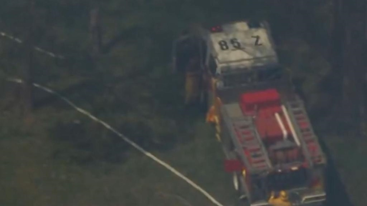 Firefighters working in southwest Victoria on Saturday. Picture: Channel 7