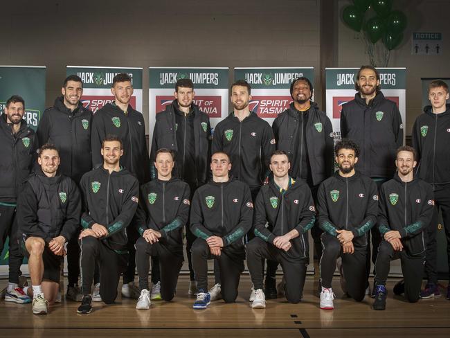 JackJumpers, back, from left, Jarrad Weeks, Fabijan Krslovic, Will Magnay, Clint Steindl, Jarred Bairstow, MiKyle MacIntosh, Jock Perry, Nikita Mikhailovskii; front from left, Matt Kenyon, Jack McVeigh, Josh Magette, Sejr Deans, Sean Macdonald, Sam McDaniel and Josh Adams. Picture: Chris Kidd