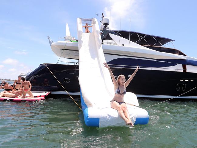 Australia Day on the Broadwater.Photo at Wavebreak Island of Danika Bridge, 30, Windaroo.Photo by Richard Gosling