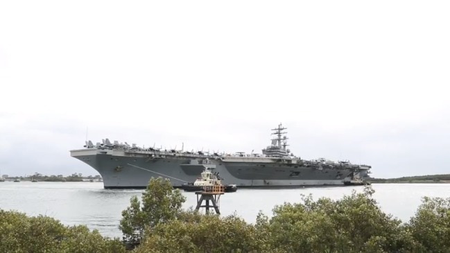 Spectacular video of USS Ronald Reagan in Port of Brisbane