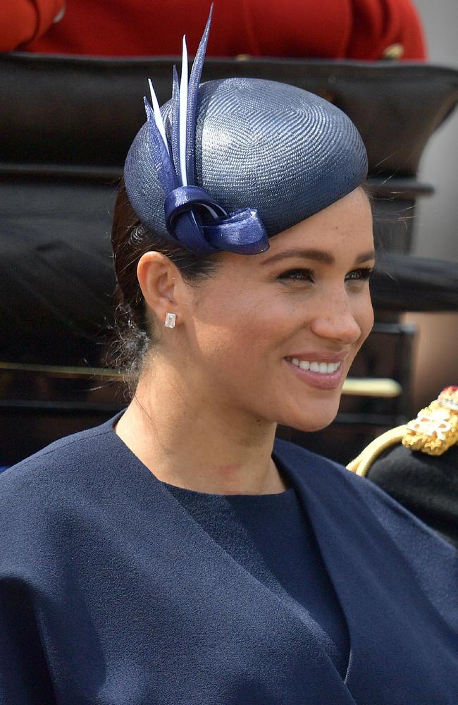 Britain's Meghan, Duchess of Sussex returns to Buckingham Palace after the Queen's Birthday Parade, 'Trooping the Colour', in London. Picture: AFP