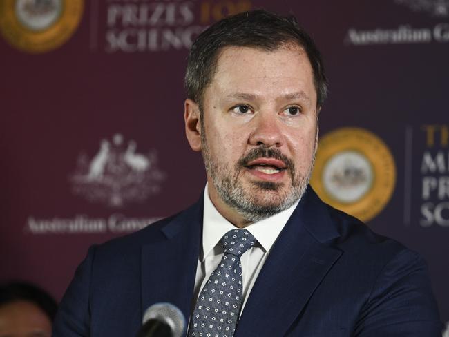 CANBERRA, Australia - NewsWire Photos - October 8, 2024: Minister for Industry and Science, Ed Husic launches the Prime Minister's Prize for Science at Parliament House in Canberra. Picture: NewsWire / Martin Ollman