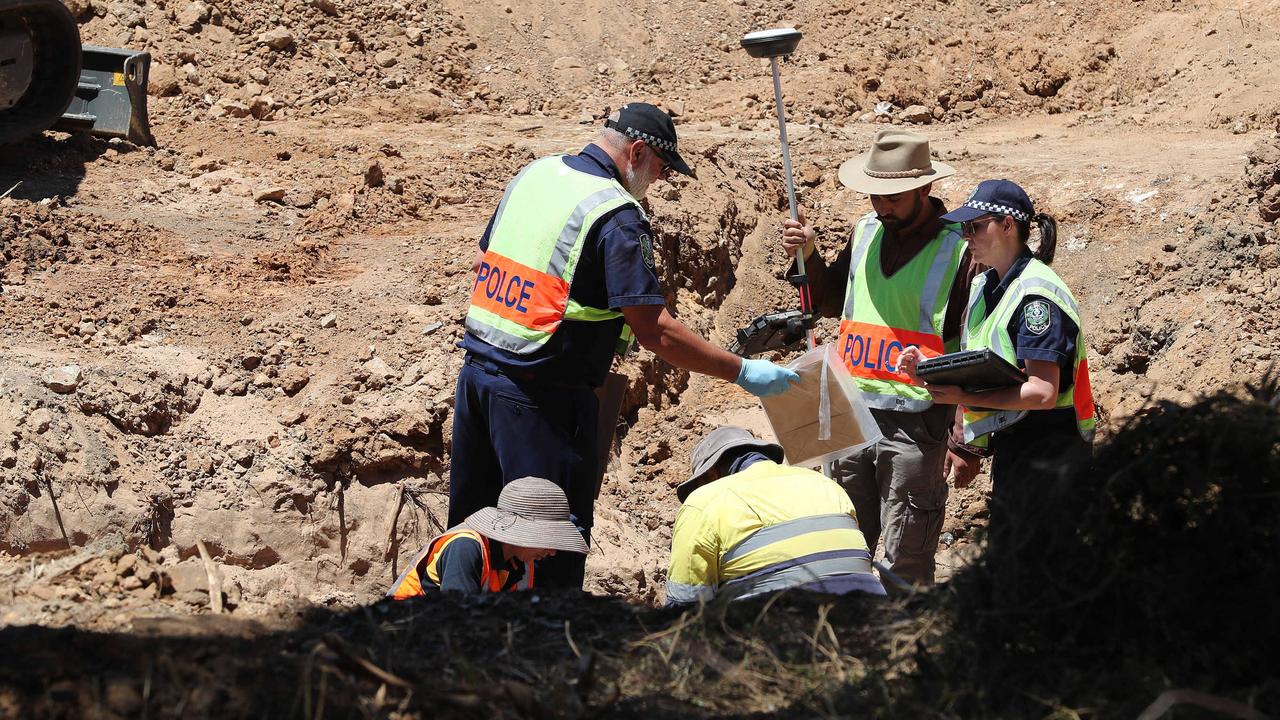 Police search during the last dig the New Castalloy factory. Picture: Dylan Coker