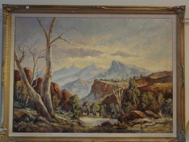 An oil painting by Charles Frydrych when it was up for auction by Adelaide Auctioneers.