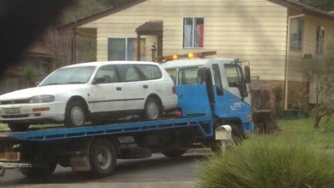 This white station wagon was seized by Strike Force Rosann for forensic examination in relation to the disappearance of William Tyrell.