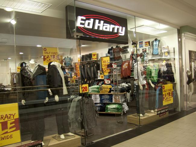 Ed Harry Menswear store. Supplied by chain owner Specialty Mens Apparel.