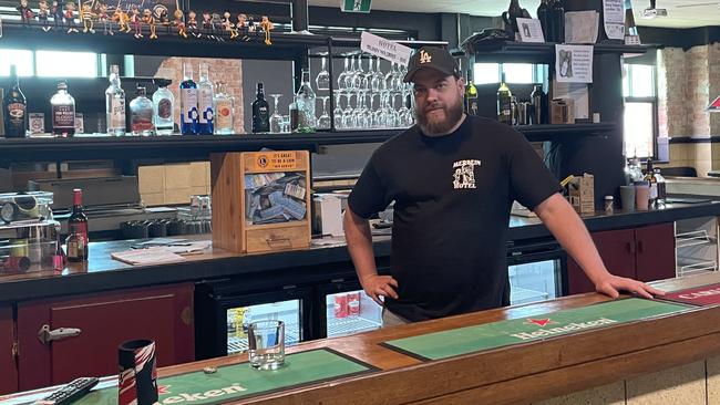 Travis Lindsay, publican of the Merbein Hotel, has vowed to keep fighting despite having to close the pub’s doors. Picture: Stuart Kavanagh