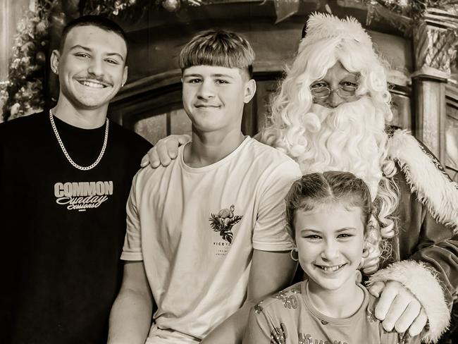 Liam, Tyler and Sienna Skaines with Santa: Bee Me Photography in Marian 2023 - Mackay. Sent in by Justin Skaines.