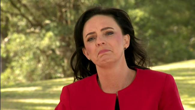 08/08/2018: Embattled Labor MP Emma Husar reveals on Channel Nine news that she will quit politics. PIC: Nine News