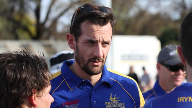 Brad Eaton coaching Irymple in 2014. Picture: Glenn Milne