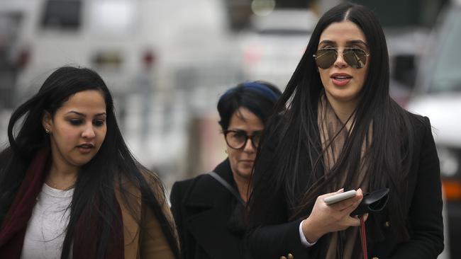 Guzman’s wife Emma Coronel outside court in New York yesterday. Picture: Getty