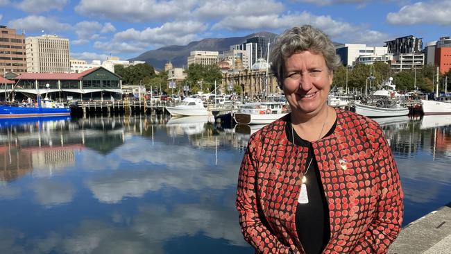 US Consul-General Kathleen Lively in Hobart on Wednesday, talking up Australia-US collaboration in Antarctica. Picture: Matthew Denholm