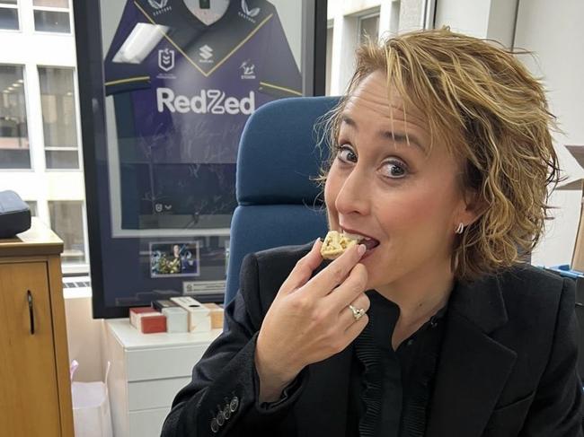 Government services minister Gabrielle Williams shared a photo of her munching on some homemade Shirpera.