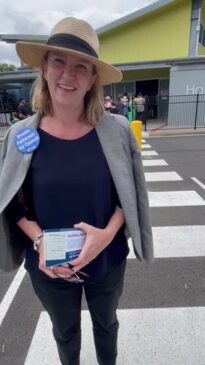 Southport councillor Brooke Patterson on 2024 polling day.