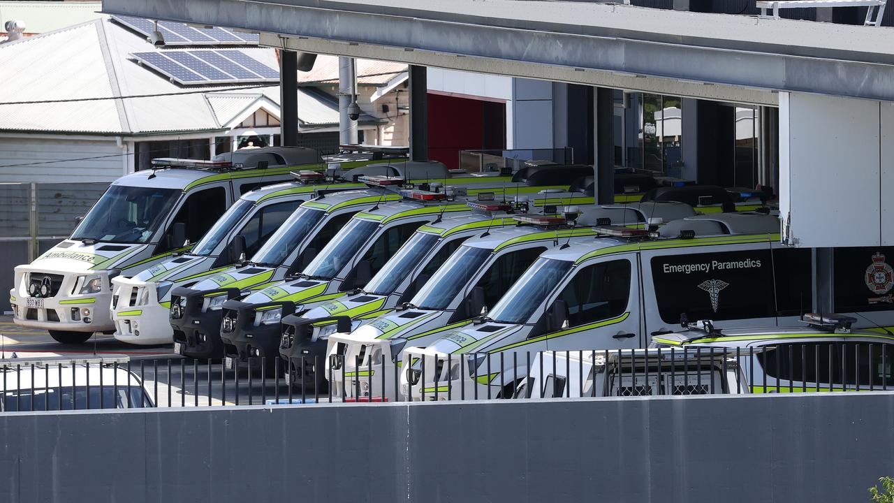 Ambulance ramping at PA Hospital, Woolloongabba. Picture: Liam Kidston