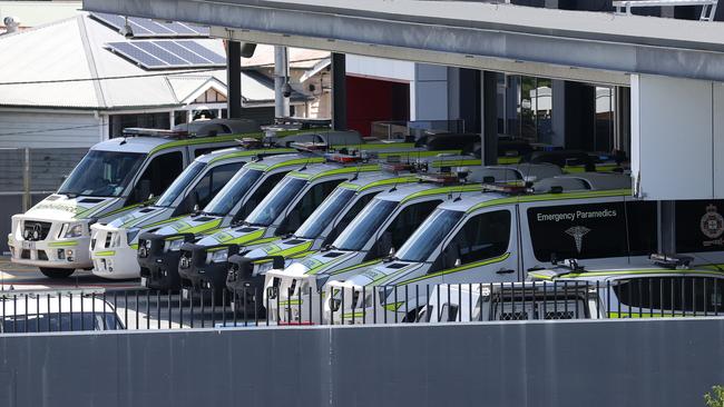 Ambulance ramping at PA Hospital, Woolloongabba. Picture: Liam Kidston