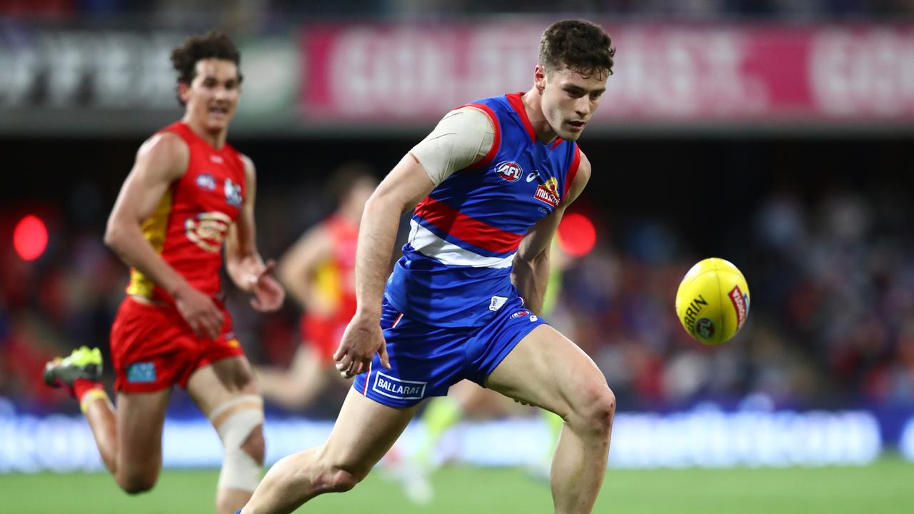 Josh Dunkley will miss Saturday night’s clash with the Demons. Picture: Chris Hyde/AFL Photos