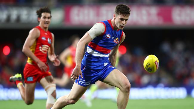 Josh Dunkley will miss Saturday night’s clash with the Demons. Picture: Chris Hyde/AFL Photos