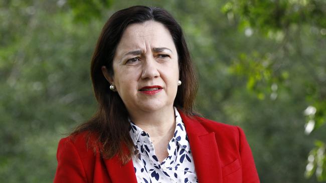 Premier Annastacia Palaszczuk is concerned about the number of international arrivals taken by Queensland and the number of active COVID-19 cases. Picture: NCA NewsWire/Tertius Pickard