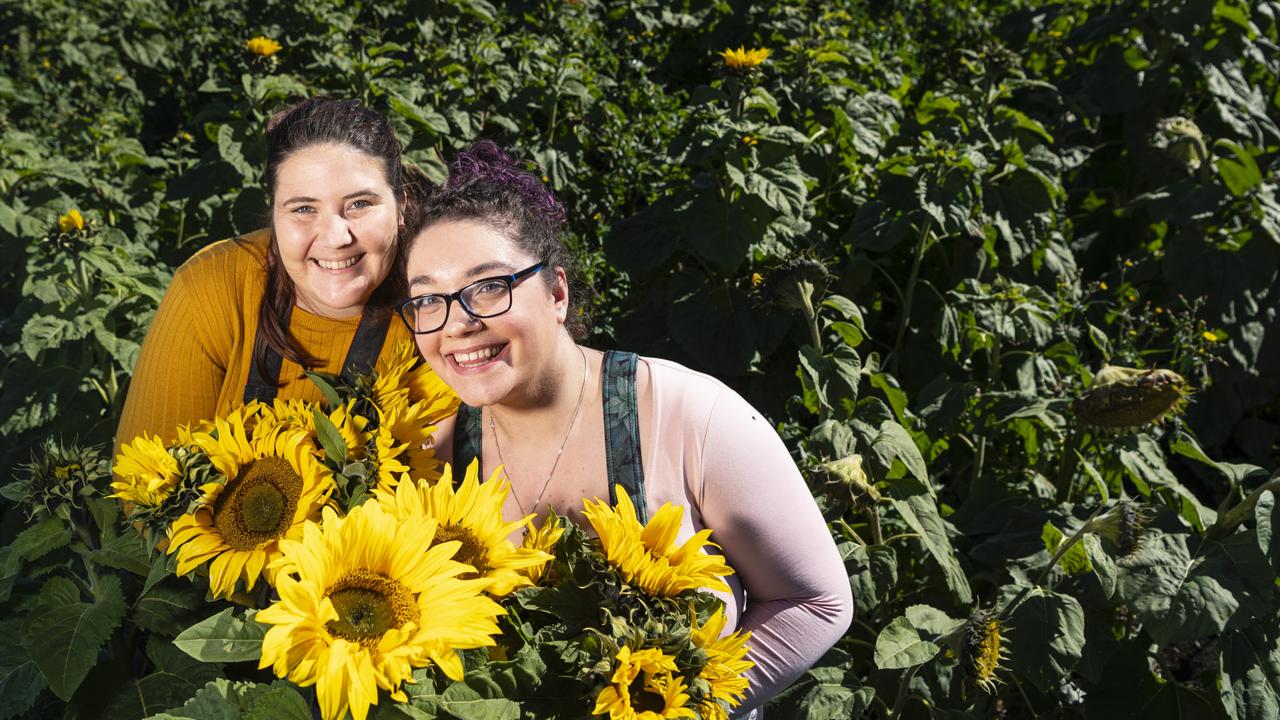 Sam Kingston (left) and Shannon Ward at Warraba Sunflowers, Saturday, June 22, 2024. Picture: Kevin Farmer