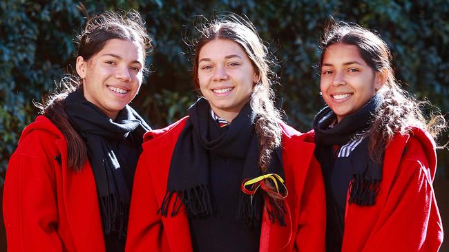 Sisters Joy, Priscilla and Agnus Dann, from Wreck Bay on the NSW south coast, won AIEF scholarships to St Catherine's School in Sydney. Picture: Justin Lloyd