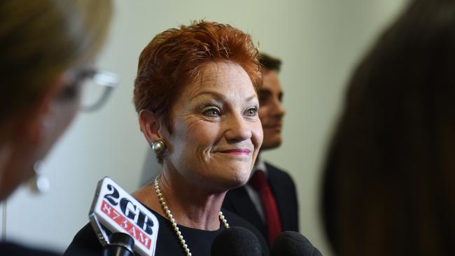 One Nation leader Senator Pauline Hanson. (AAP Image/Mick Tsikas)