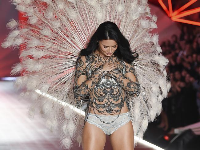 Adriana Lima, during her emotional final walk for Victoria’s Secret in New York last week. Picture: AP