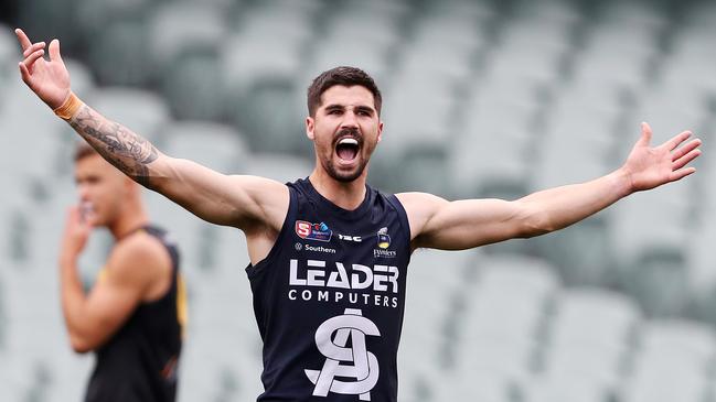 Eamon Wilkinson faces a nervous wait to determine the extent of a leg injury. Picture: Sarah Reed