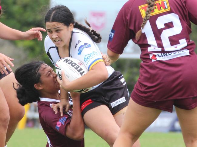 Ebony Tziros. Harvey Norman under-17s rugby league action between the Burleigh Bears and Souths Logan Magpies. Saturday, February 10, 2024.