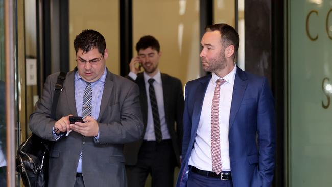 James Selby pictured (right blue suit) as he lives Downing Centre Courts. Sydney CBD. Newslocal Courts. Picture: NCA NewsWire / Damian Shaw