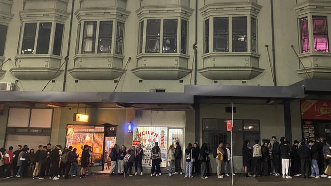 A huge queue for a pop up Ramen restaurant in Sydney. Picture: Robert White