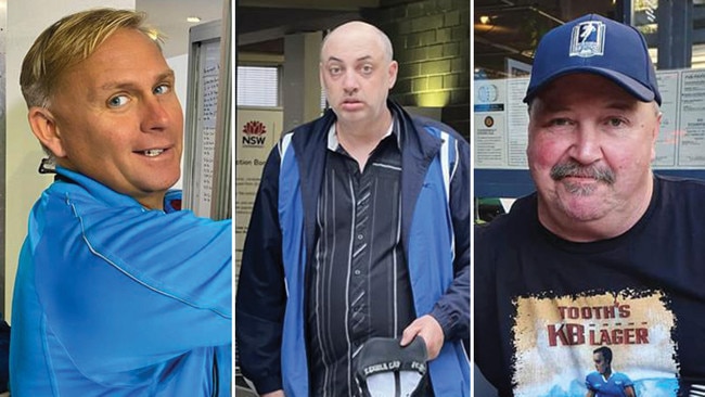 Cronulla swim coach and high school teacher Craig Chantler, left, Gymea Bay electrician Alan Foy, centre and Sutherland junior rugby league stalwart Robert ‘Bobby’ Cummings, right Pictures: Supplied